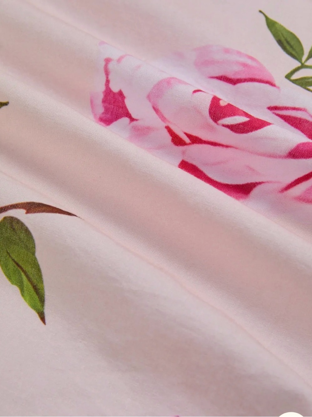 Chillinen / Linen Vibes Pink Rose-Print Midi Dress with Belt # 183 - Picture 11 of 12